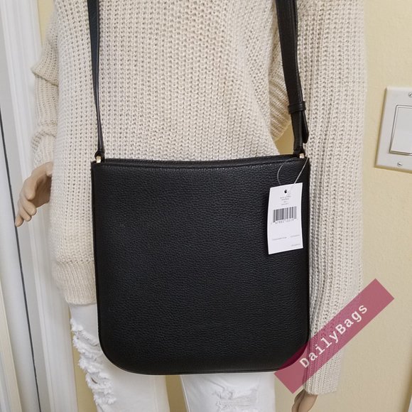 NWT KATE SPADE TOP ZIP CROSSBODY LEILA BLACK WKR00454 100% AUTHENTIC - Picture 11 of 11